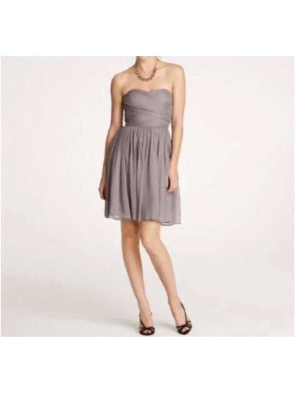 NWT J.Crew Women's Formal Dress Marbella Strapless in Silk Chiffon Size 10 790 - Picture 1 of 10
